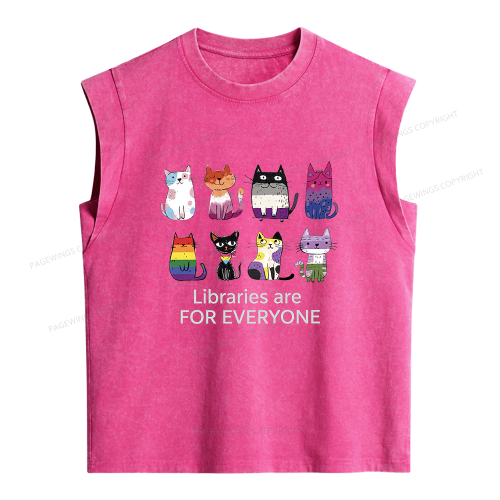 Pagewings LGBTQ Pride Cats Women's Washed Tank Top