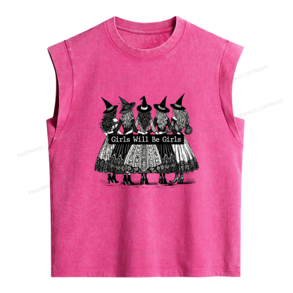 Pagewings Girls Will Be Girls Women's Washed Tank Top