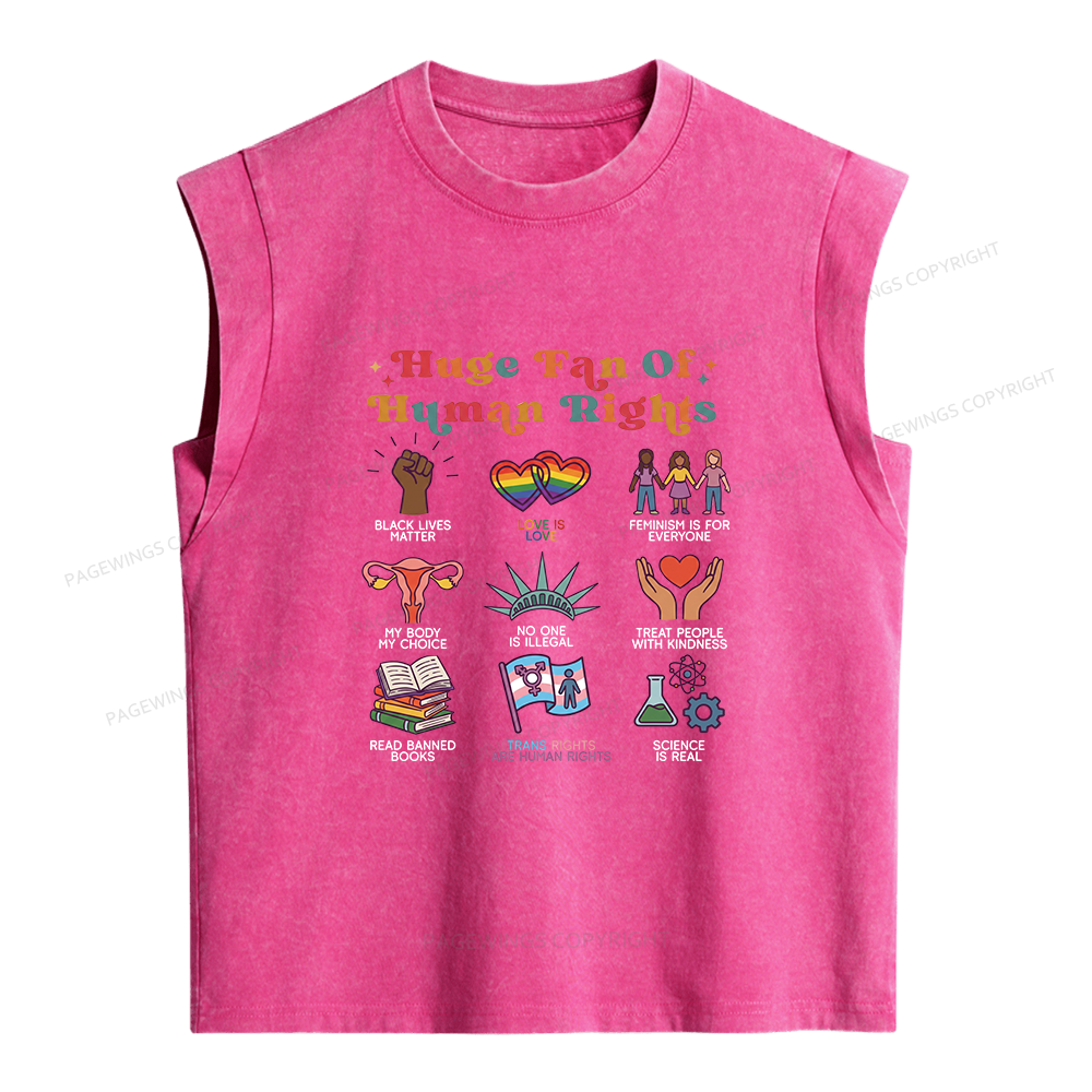 Pagewings Human Rights Women's Washed Tank Top