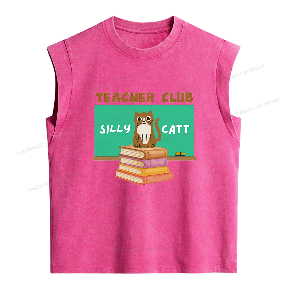Pagewings Teacher Club Women's Washed Tank Top