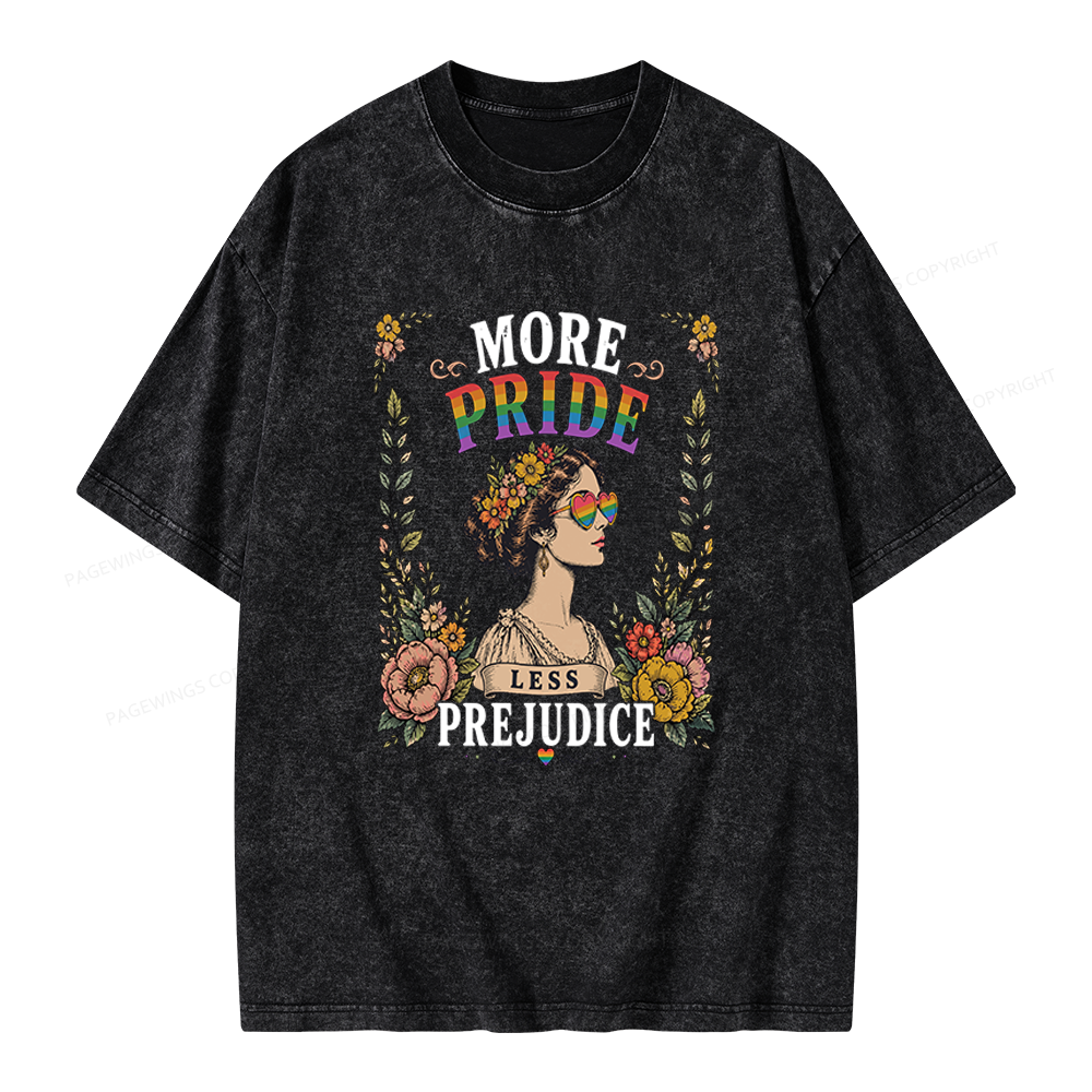 Pagewings More Pride Less Prejudice Unisex Washed T-shirt