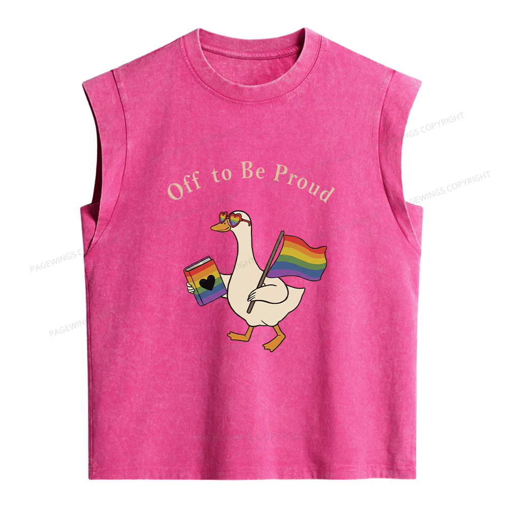 Pagewings Off To Be Proud Women's Washed Tank Top