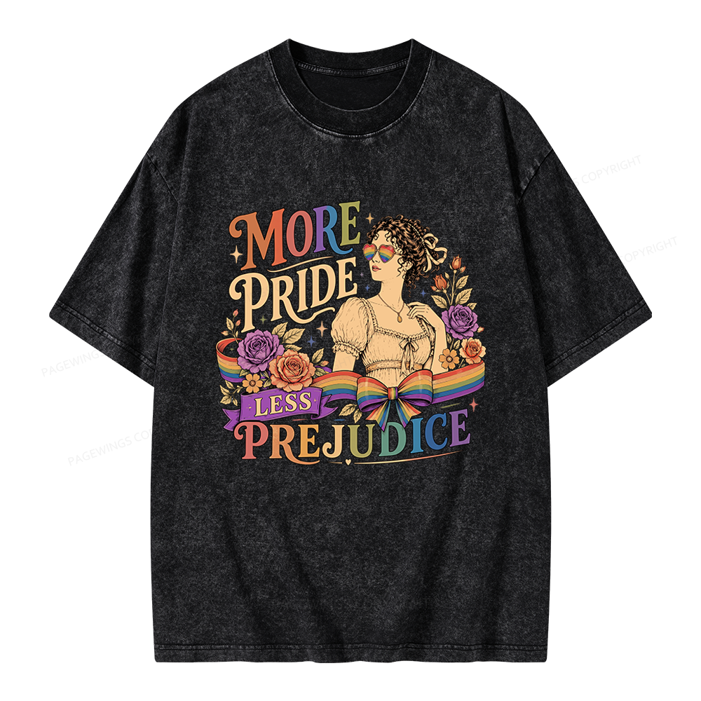 Pagewings More Pride Less Prejudice Unisex Washed T-shirt