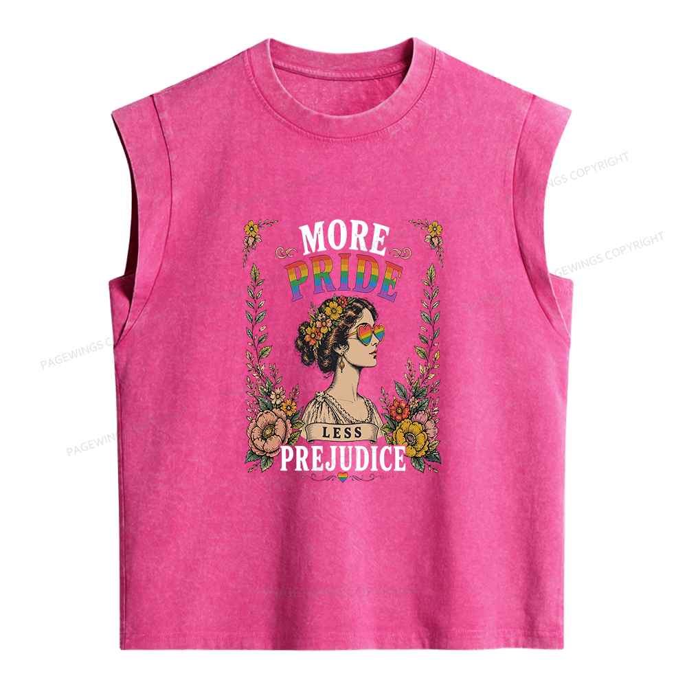 Pagewings More Pride Less Prejudice Women's Washed Tank Top