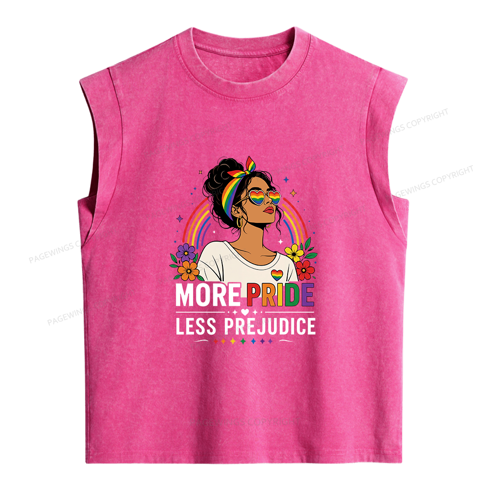 Pagewings More Pride Less Prejudice Women's Washed Tank Top