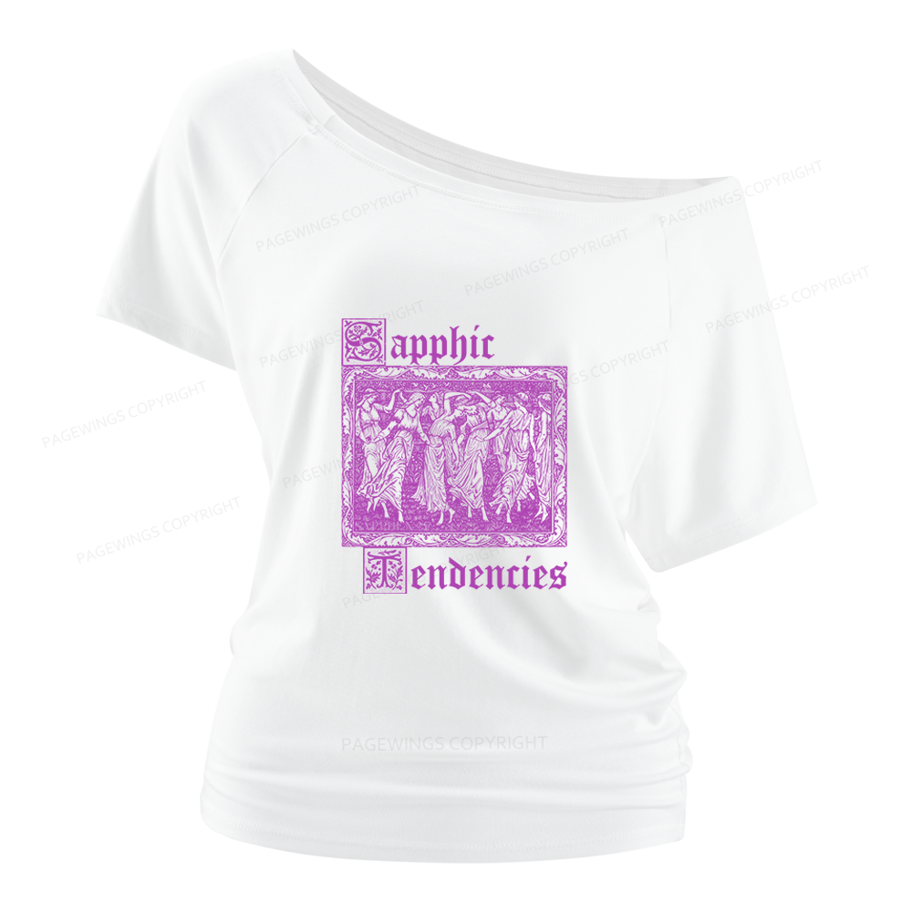 Pagewings Sapphic Tendencies Women Off Shoulder T-shirts