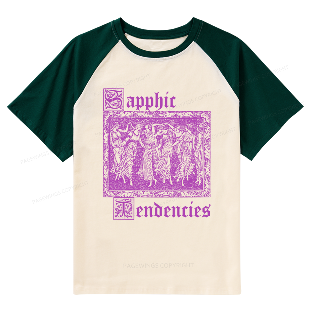 Pagewings Sapphic Tendencies Raglan T-shirt