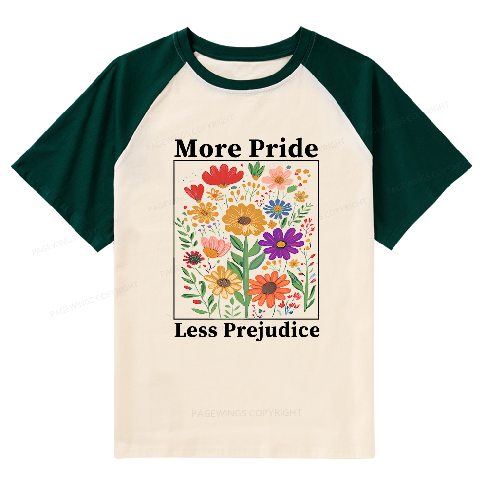 Pagewings More Pride Less Prejudice Raglan T-shirt