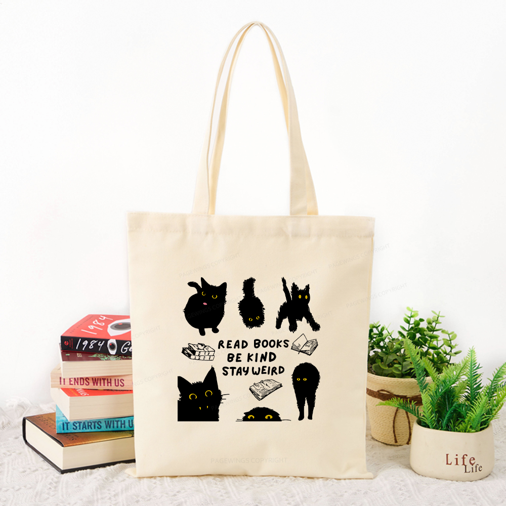 Pagewings Read Books Be Kind Stay Weird Tote Bag