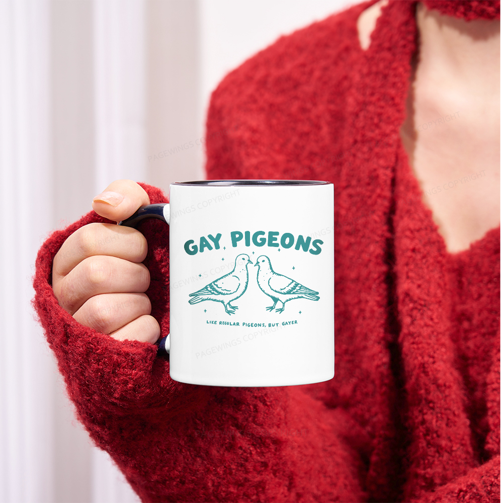 Pagewings Gay Pigeons Mug