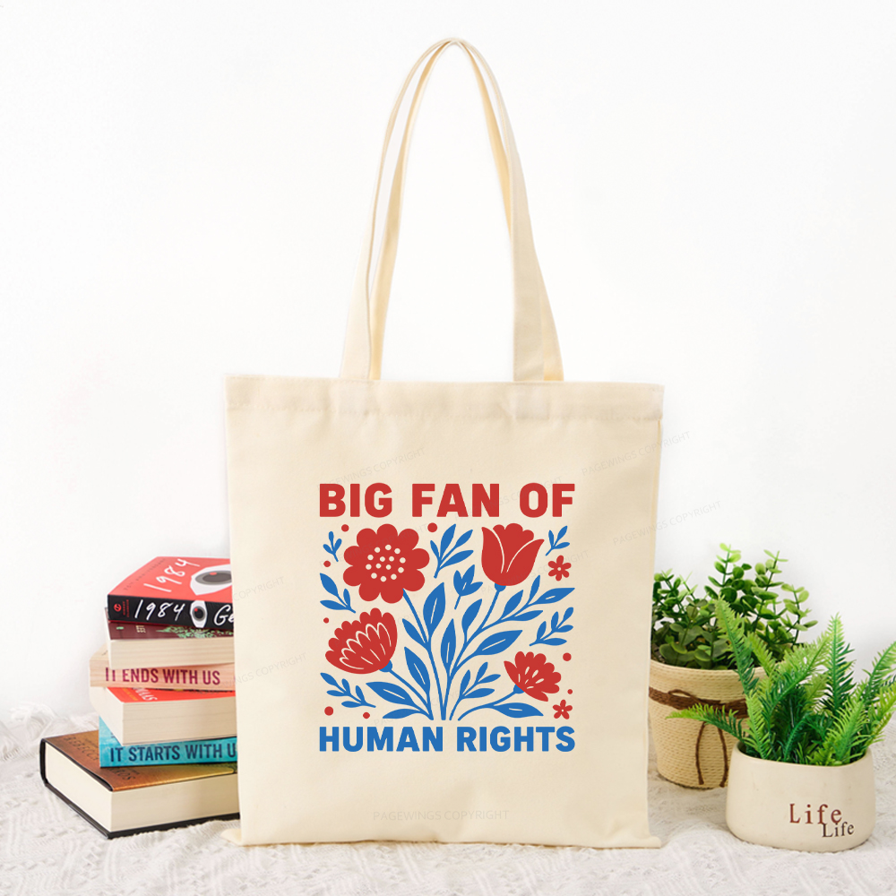 Pagewings Big Fan Of Human Rights Tote Bag