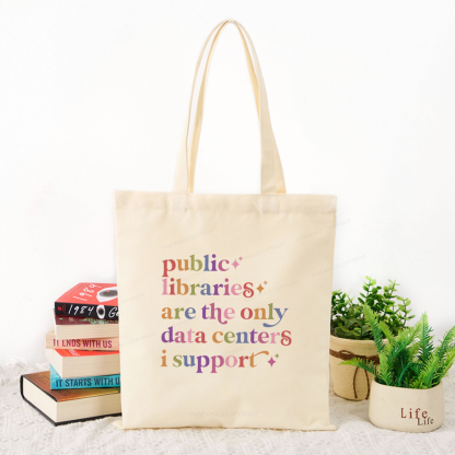 Pagewings Public libraries are the only data centers I support Tote Bag