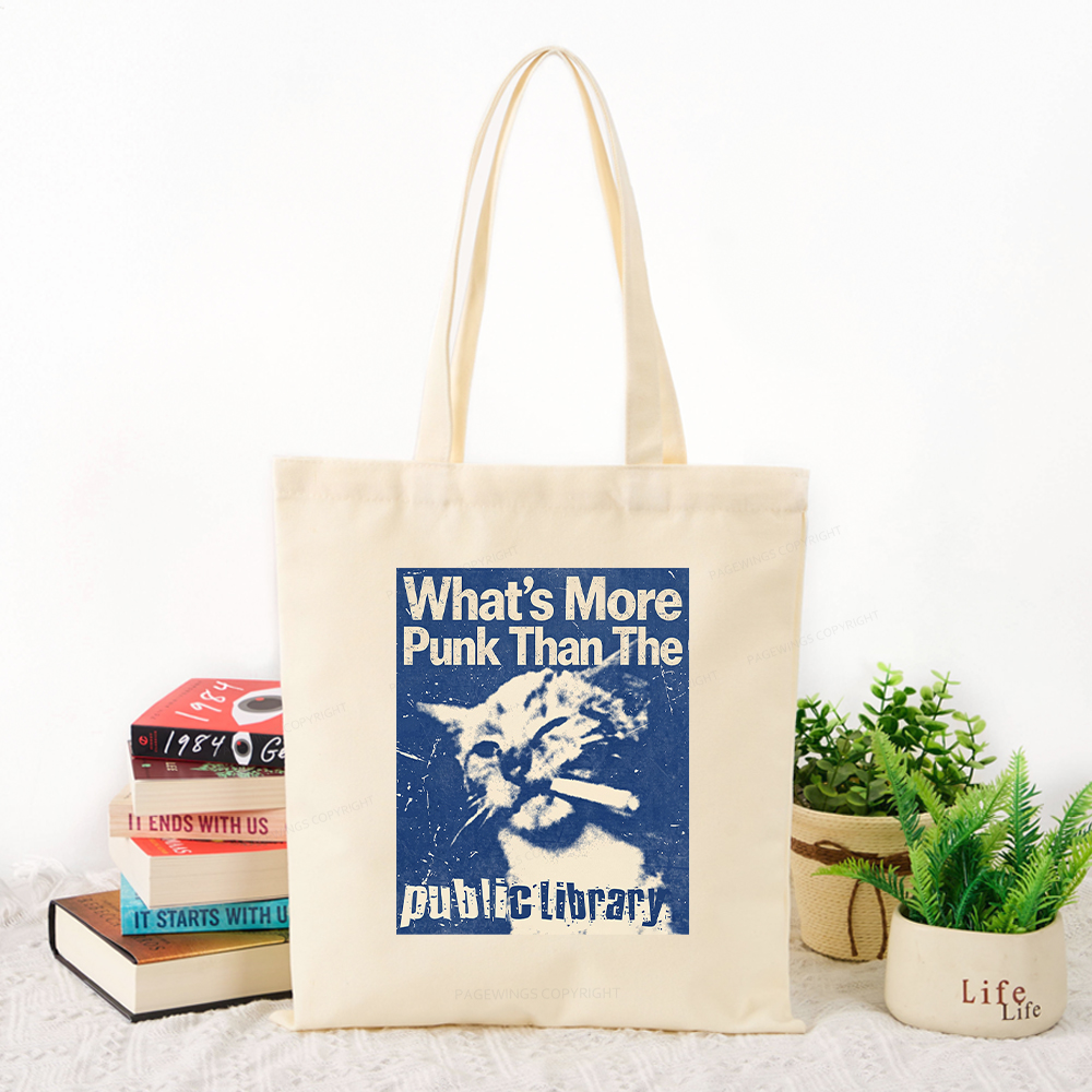 Pagewings What's More Punk Than The Public Library Tote Bag