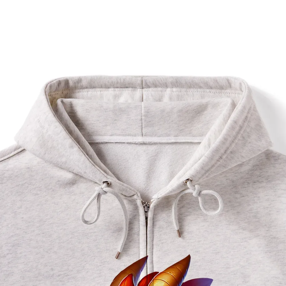 Pagewings Dragon And Books Unisex Fleece Zip Up Hoodie