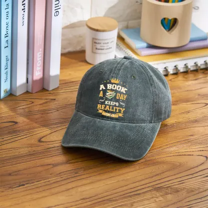 Pagewings A Book A Day Keeps Reality Away Washed Cap