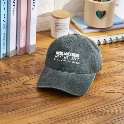 Pagewings Books Make Me Happy You Not So Much Washed Cap