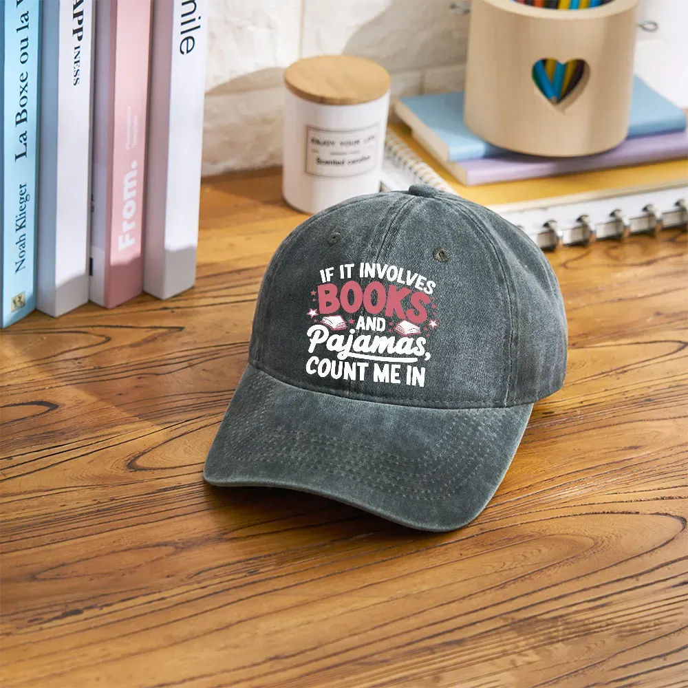 Pagewing Lover Funny Book Reading Washed Cap