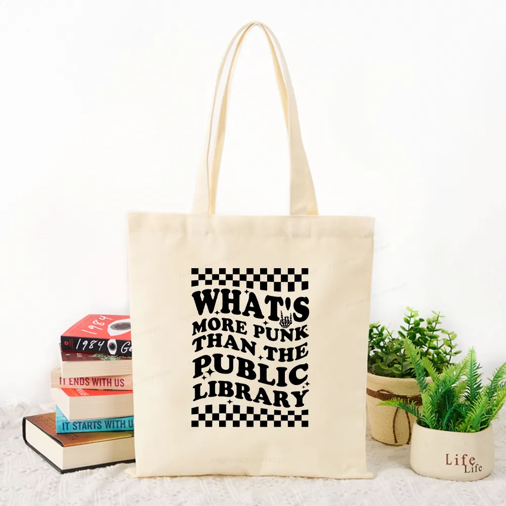 Pagewings punk the public library Tote Bag