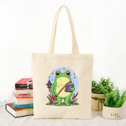 Pagewings Frog Reading Book Tote Bag