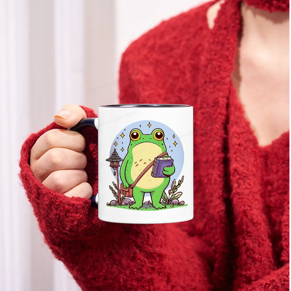 Pagewings Frog Reading Book Mug