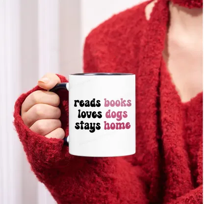 Pagewing Read Books & Love Dogs & Stay Home Mug