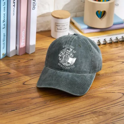 Pagewing One More Chapter Skeleton Unisex Tee Washed Cap