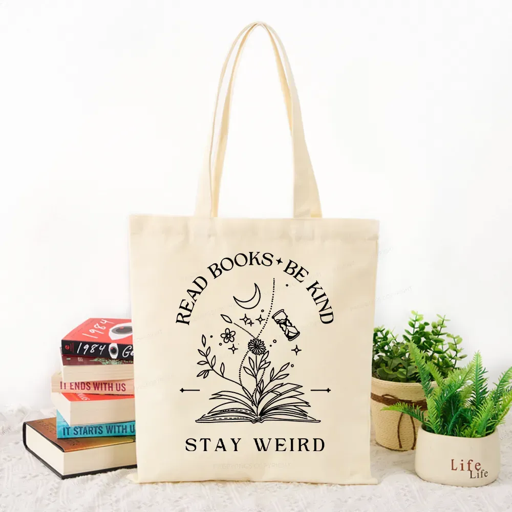 Pagewings Comfort Colors Read Books Be Kind Stay Weird Tote Bag