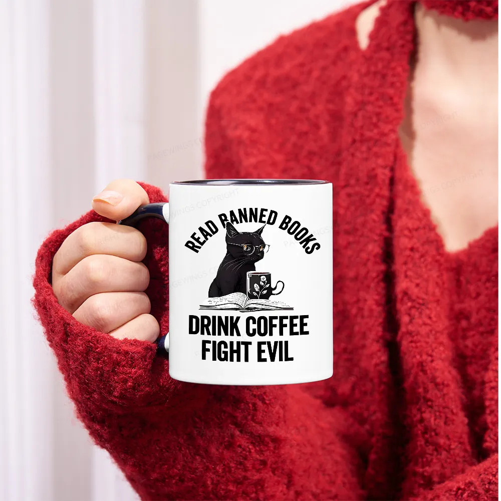 Pagewings Read Books Drink Coffee Fight Evil Mug