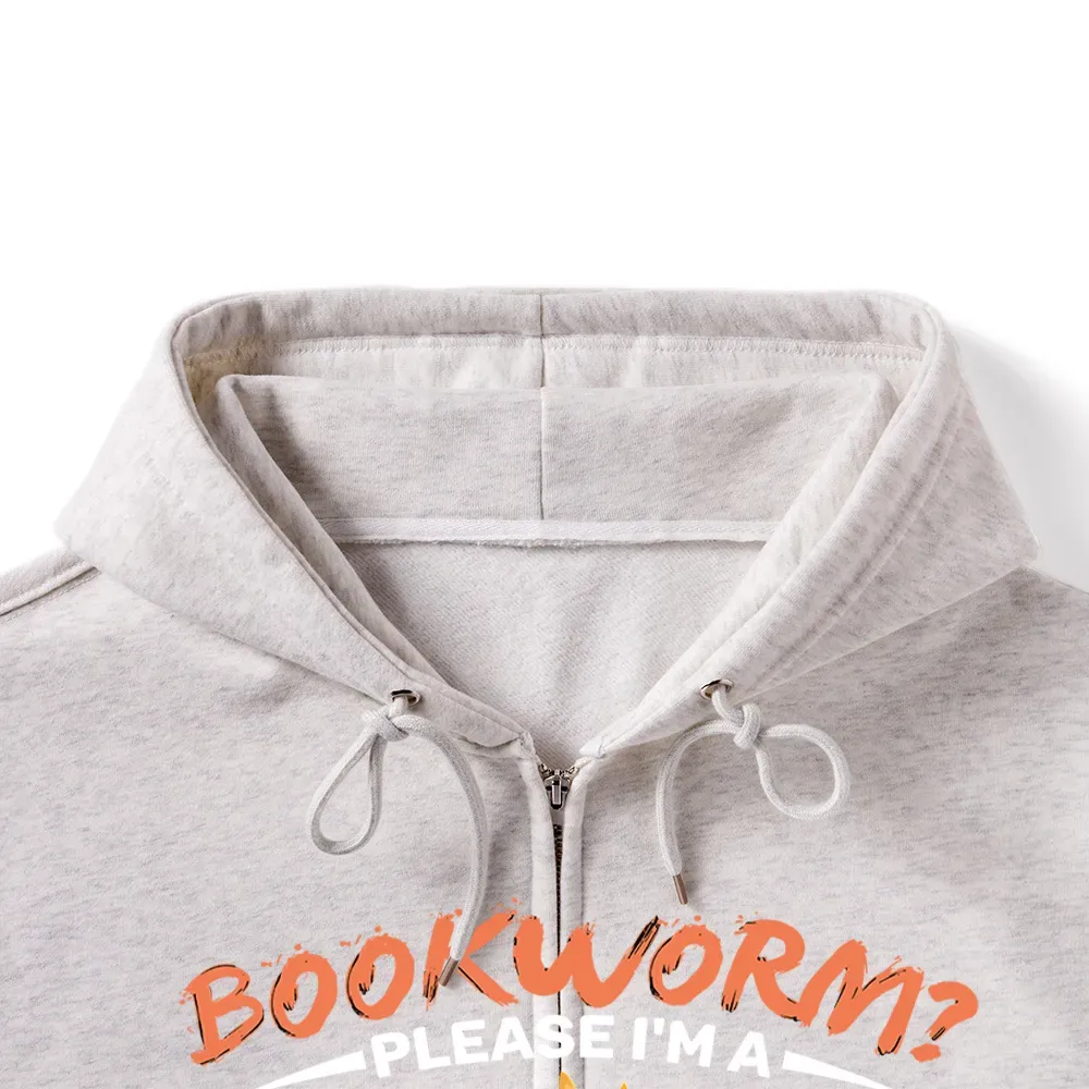 Pagewings Book Dragon Unisex Fleece Zip Up Hoodie