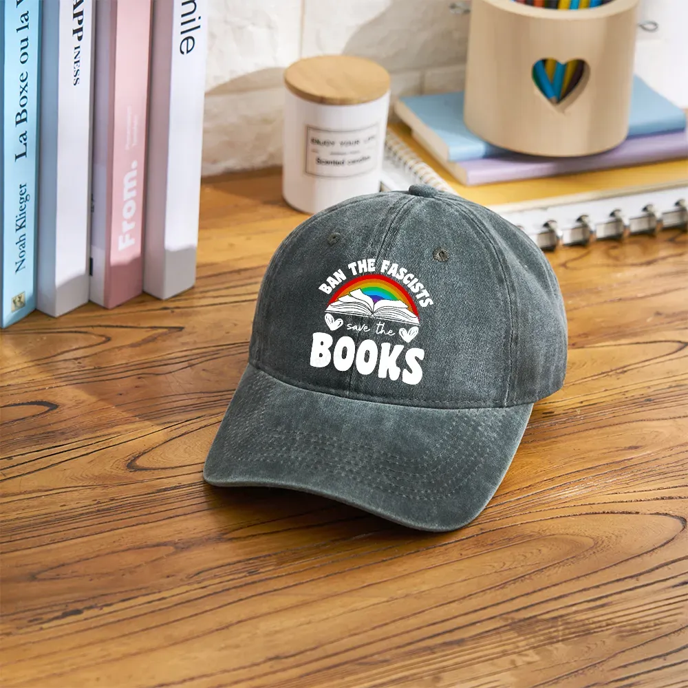 Pagewings Banned books Washed Cap