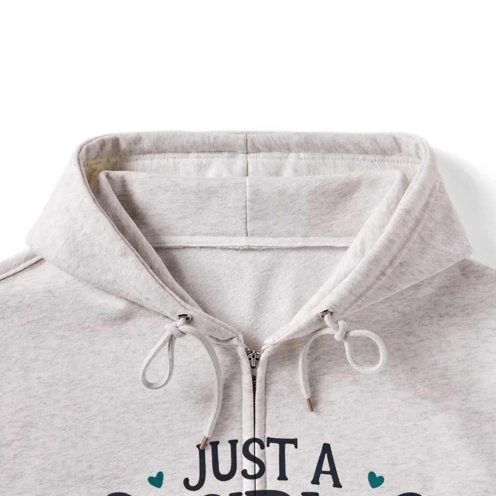 Pagewings Just A Girl Who Loves Books Unisex Fleece Zip Up Hoodie