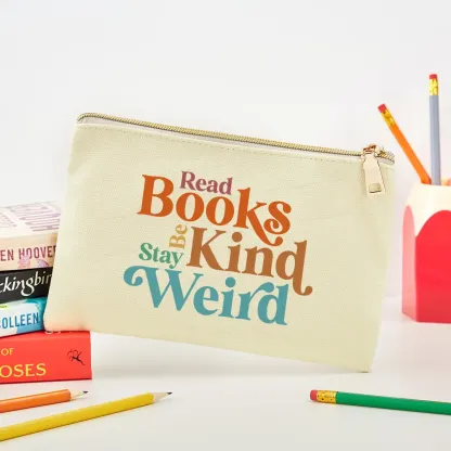 Pagewings Read Books Be Kind Stay Weird Pouch