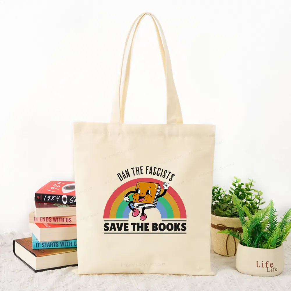 Pagewings Ban The Fascists Save The Books Tote Bag