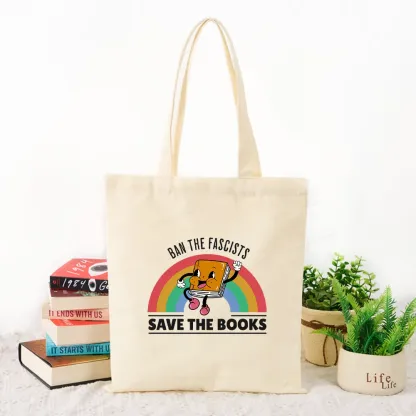 Pagewings Ban The Fascists Save The Books Tote Bag