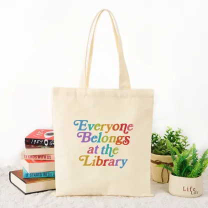 Pagewings Everyone belongs at the library Tote Bag