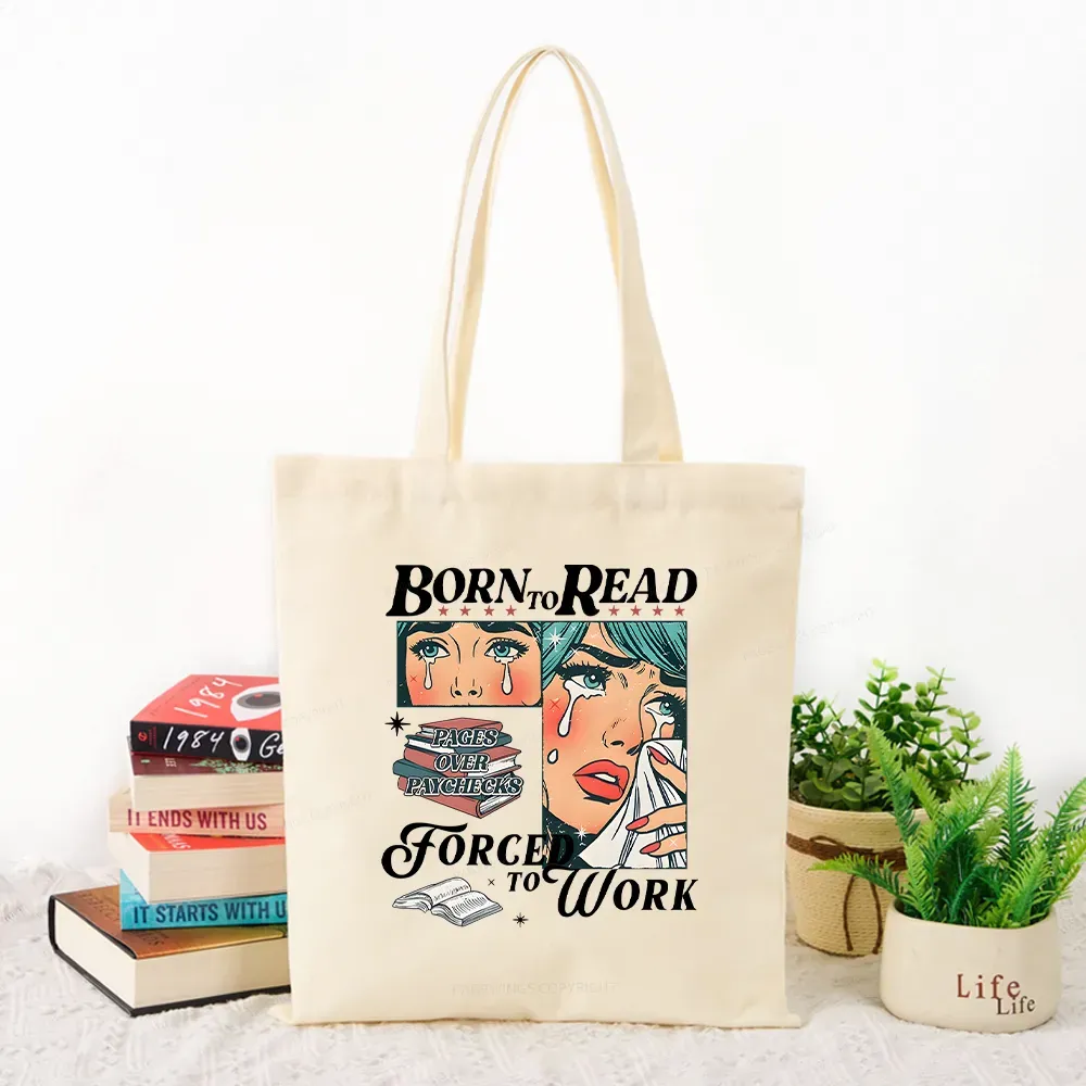 Pagewings Born To Read Bookish Tote Bag