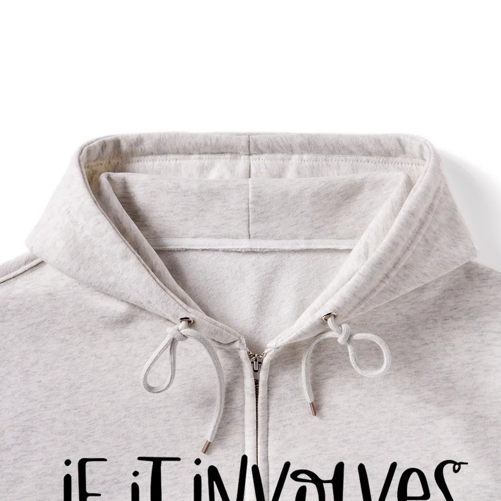 Pagewings If It Involves Books And Pajamas Count Me In Unisex Fleece Zip Up Hoodie