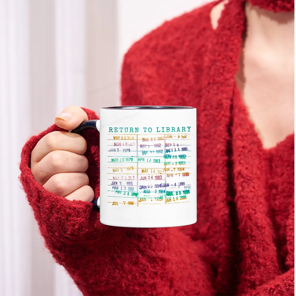 Pagewing Vintage Library Rainbow Mug