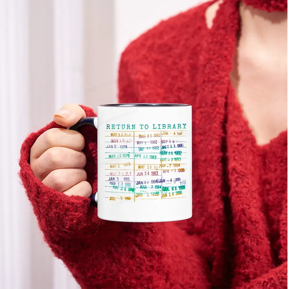 Pagewing Vintage Library Rainbow Mug