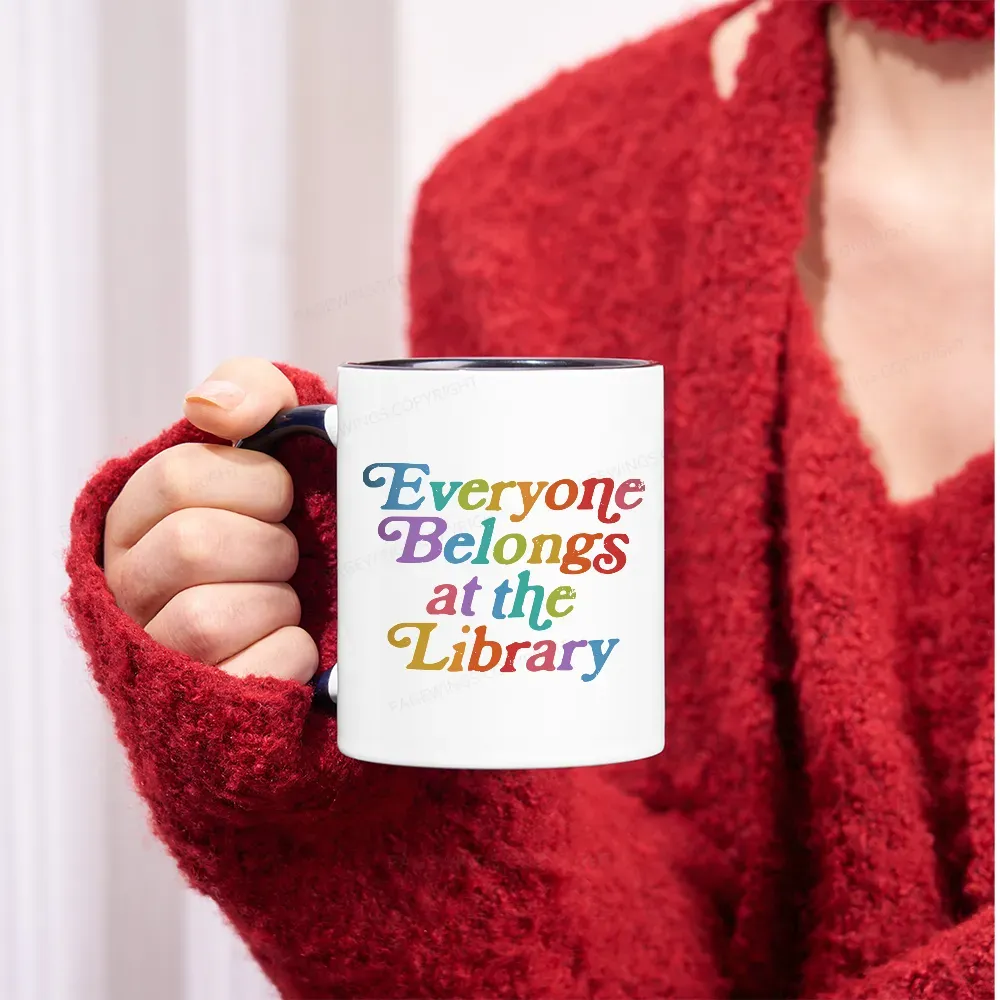 Pagewings Everyone belongs at the library Mug