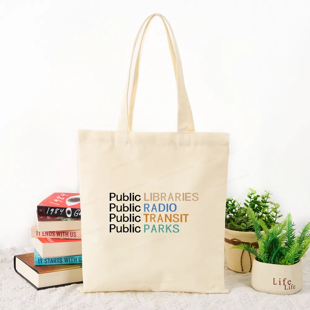Pagewings Public Libraries Radio Transit Parks Tote Bag