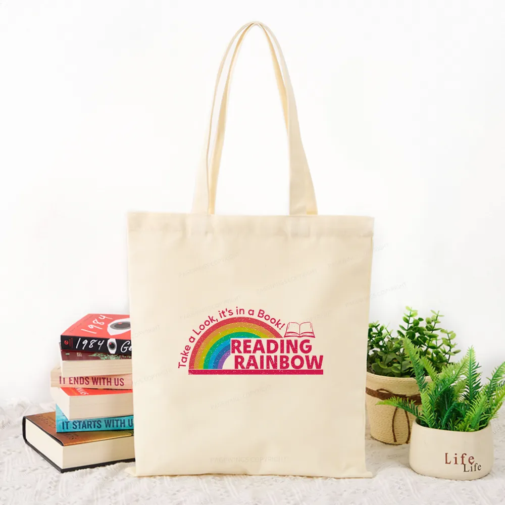 Pagewings Reading Rainbow Tote Bag