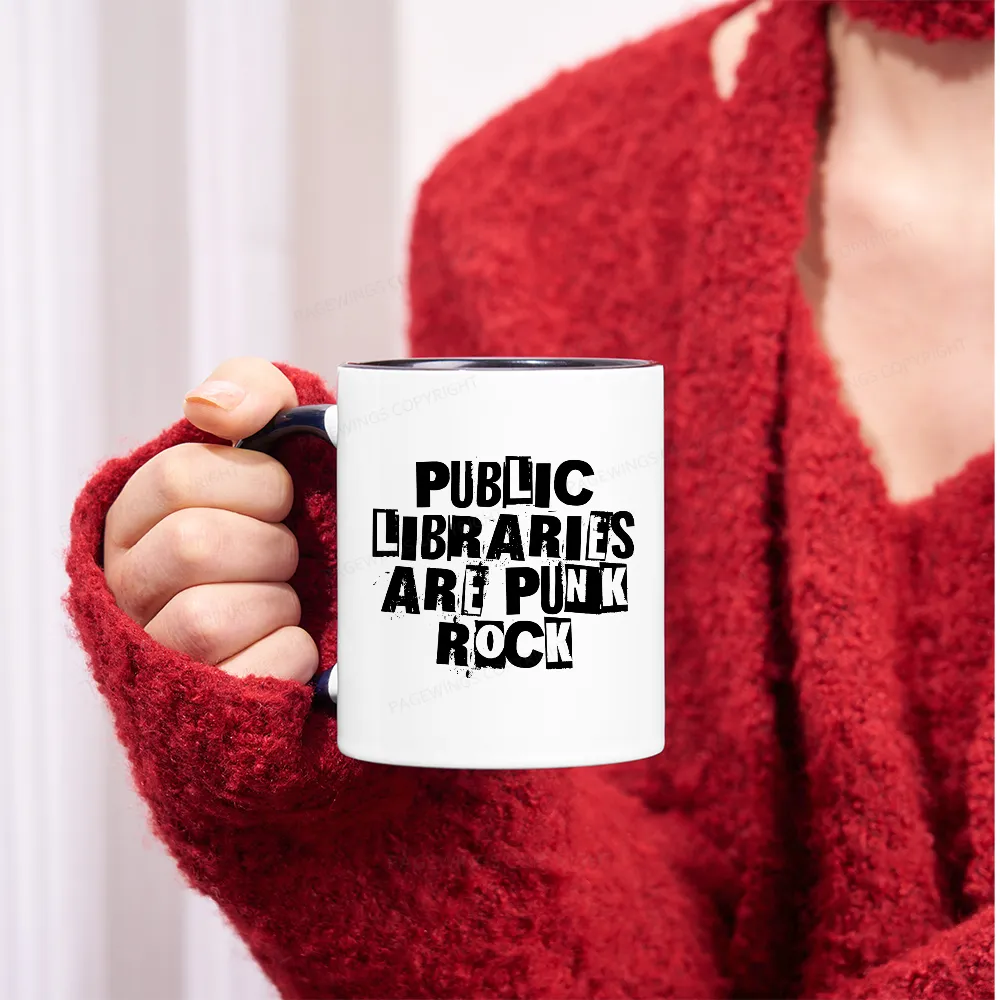 Pagewings Public Libraries Are Punk Rock Mug
