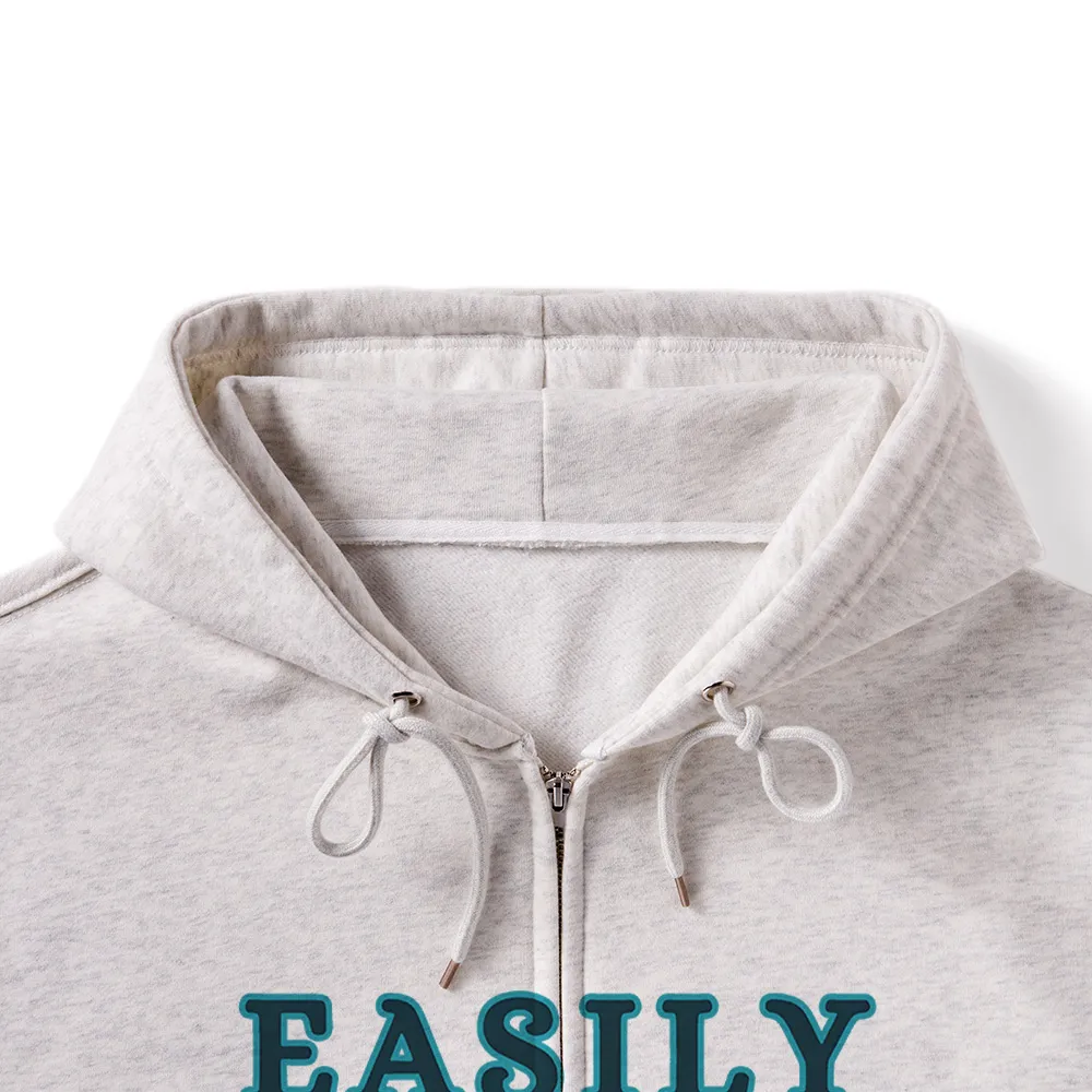 Pagewings Easily Distracted By Books And Dogs Unisex Fleece Zip Up Hoodie