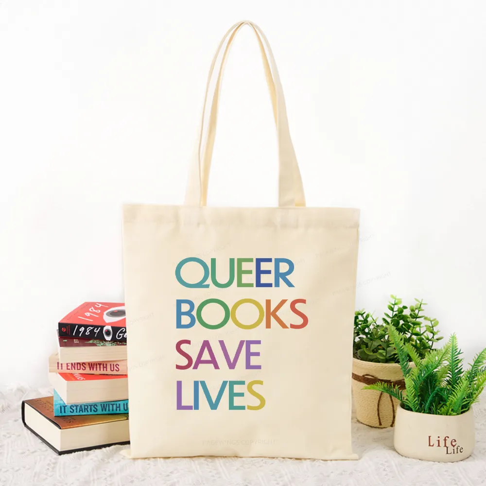 Pagewings Queer Books Save Lives Tote Bag