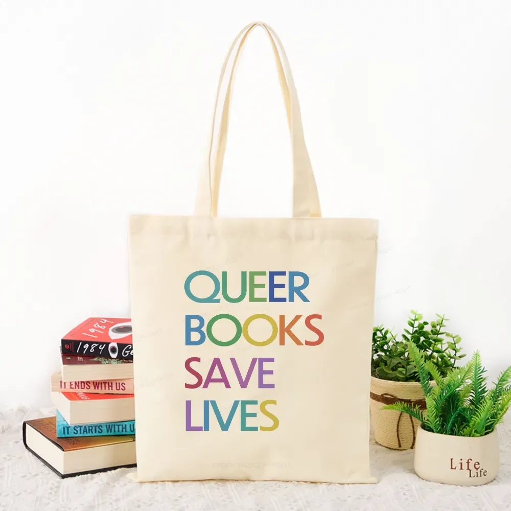 Pagewings Queer Books Save Lives Tote Bag