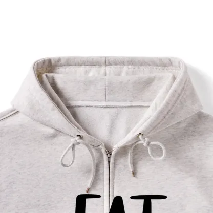 Pagewings Eat Sleep Read Unisex Fleece Zip Up Hoodie