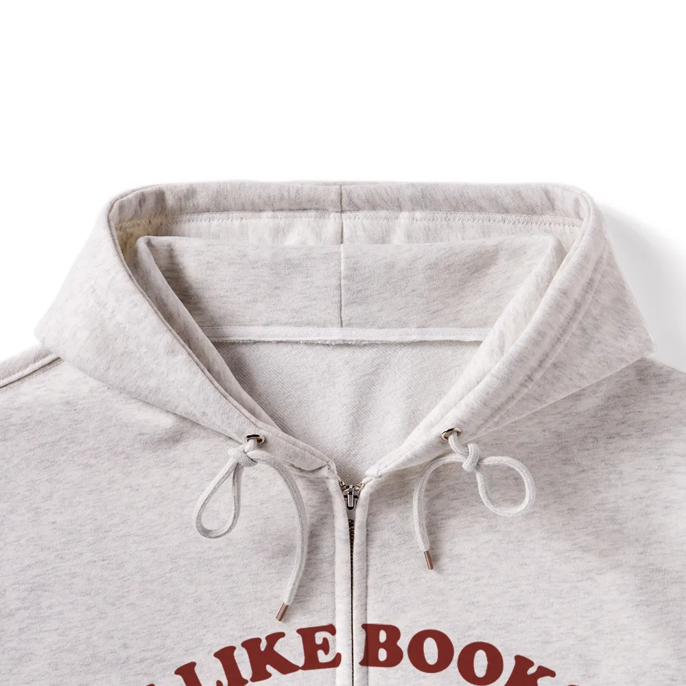 Pagewings I Like Books More Than I Like People Unisex Fleece Zip Up Hoodie