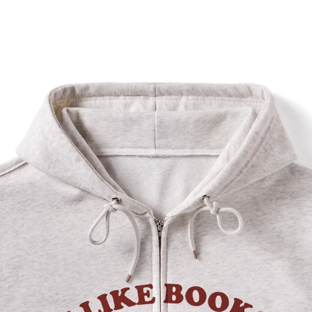 Pagewings I Like Books More Than I Like People Unisex Fleece Zip Up Hoodie