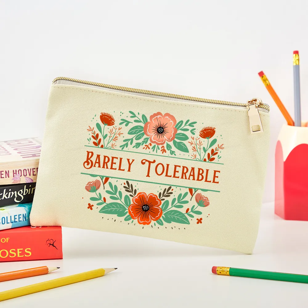 Pagewings Barely Tolerable Book Lover Bookish Pouch